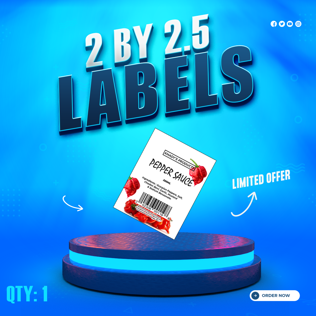 2 by 2.5 Inch Labels